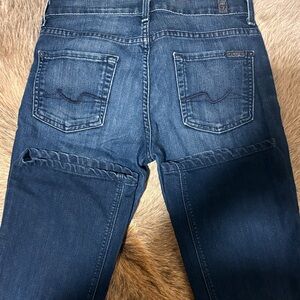 7 For All Mankind Dark Blue Boot Cut Jeans